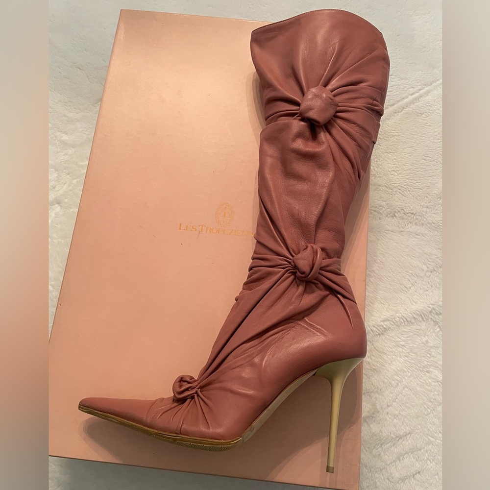 Preowned Les Tropeziennes Elegant Women's Knotted Leather Boots